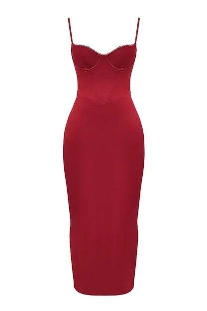 Stefania Ruby Corset Maxi Dress