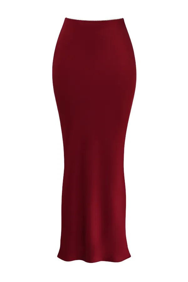 Sydel Ruby Satin Bias Cut Maxi Skirt