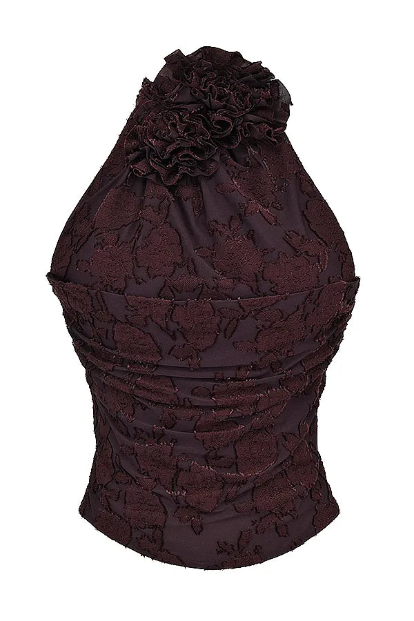 Kyra Cocoa Halter Top