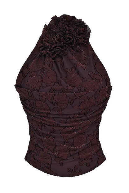 Kyra Cocoa Halter Top