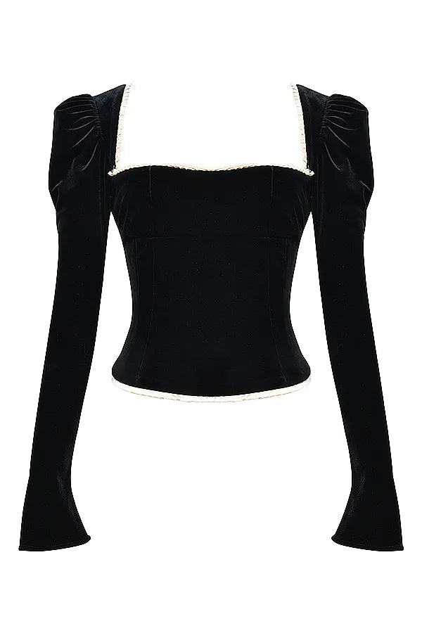 Noa Black Velvet Corset