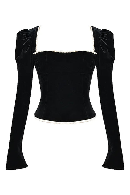 Noa Black Velvet Corset