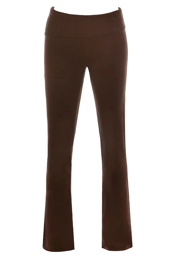 Ama Chocolate Cashmere Blend Trousers