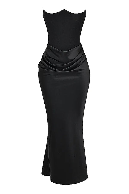 Persephone Black Strapless Corset Dress