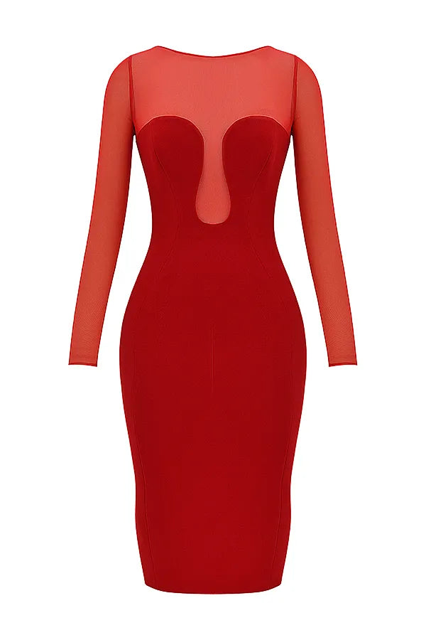Darcy Scarlet Plunge Midi Dress
