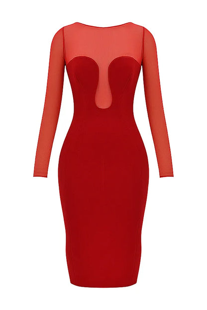 Darcy Scarlet Plunge Midi Dress