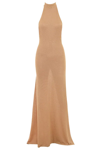 Selia Gold Knit Maxi Dress