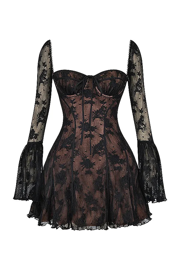 Analissa Black Lace Corset Dress