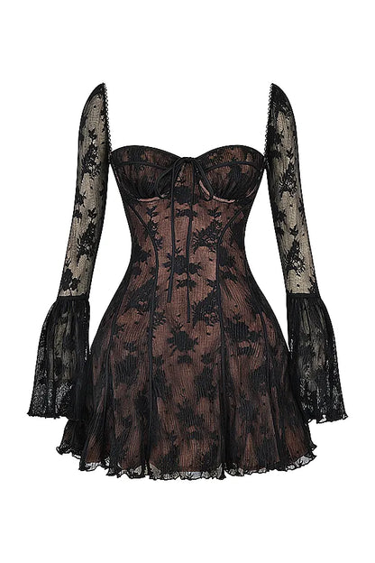 Analissa Black Lace Corset Dress