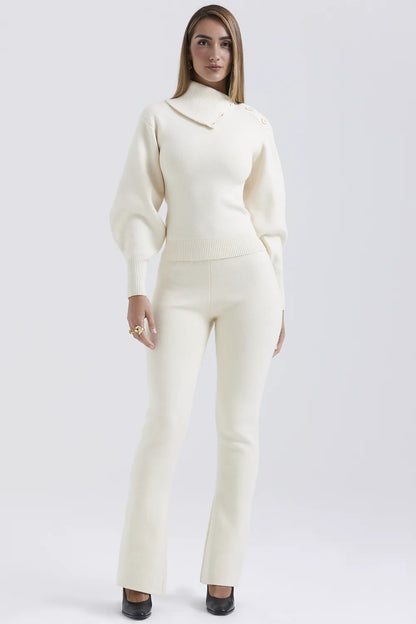 Nereida Cream Cashmere Blend Trousers