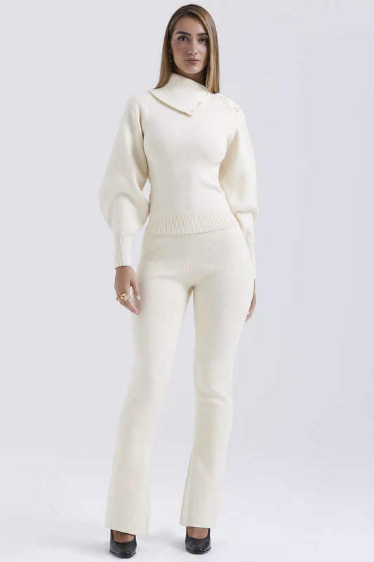 Nereida Cream Cashmere Blend Trousers