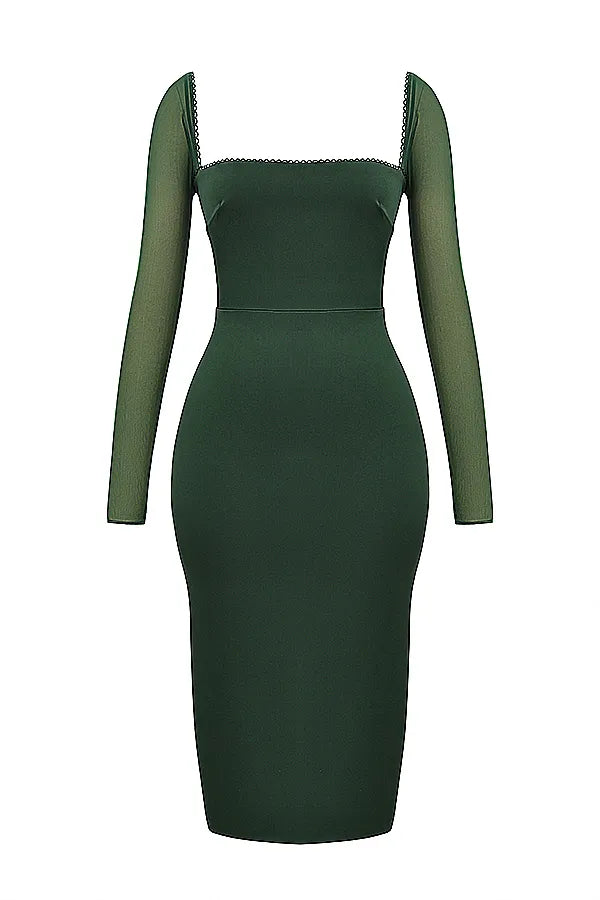 Ellica Emerald Green Midi Dress