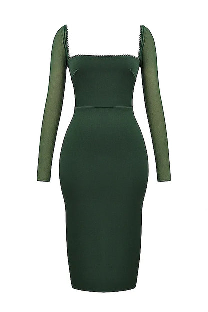 Ellica Emerald Green Midi Dress