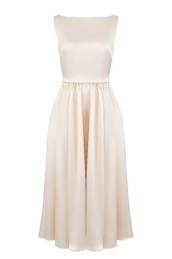 Shayla Vintage Cream Midi Dress