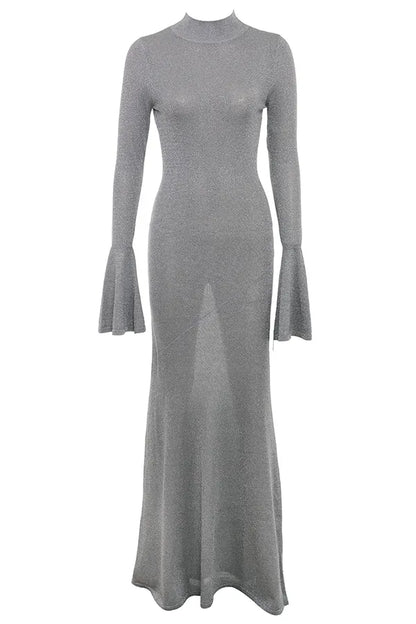 Sancha Steel Metallic Maxi Dress
