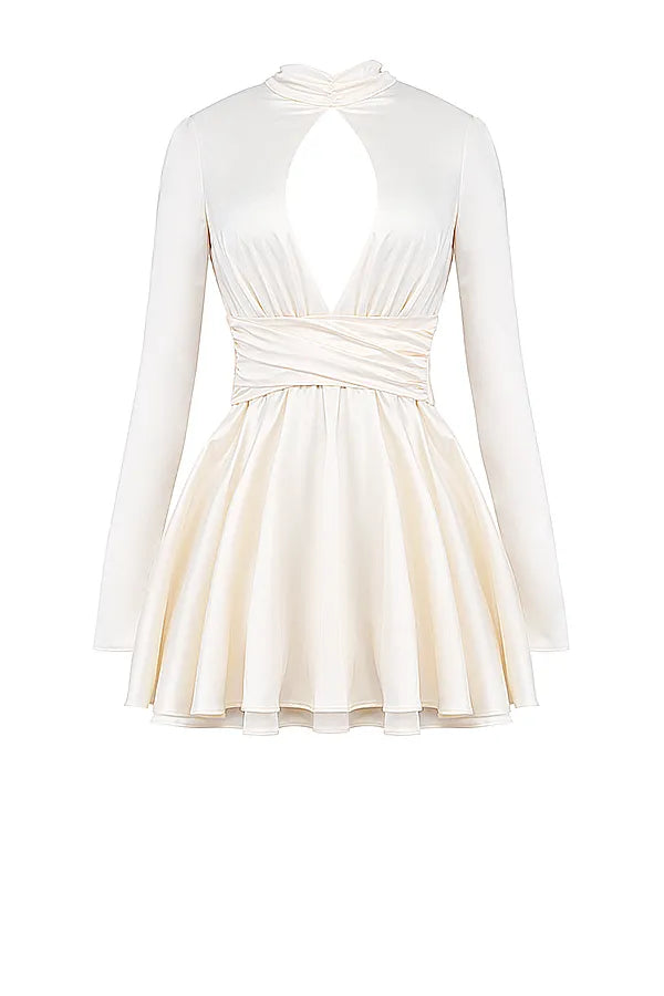 Aryana Ivory Bow Mini Dress