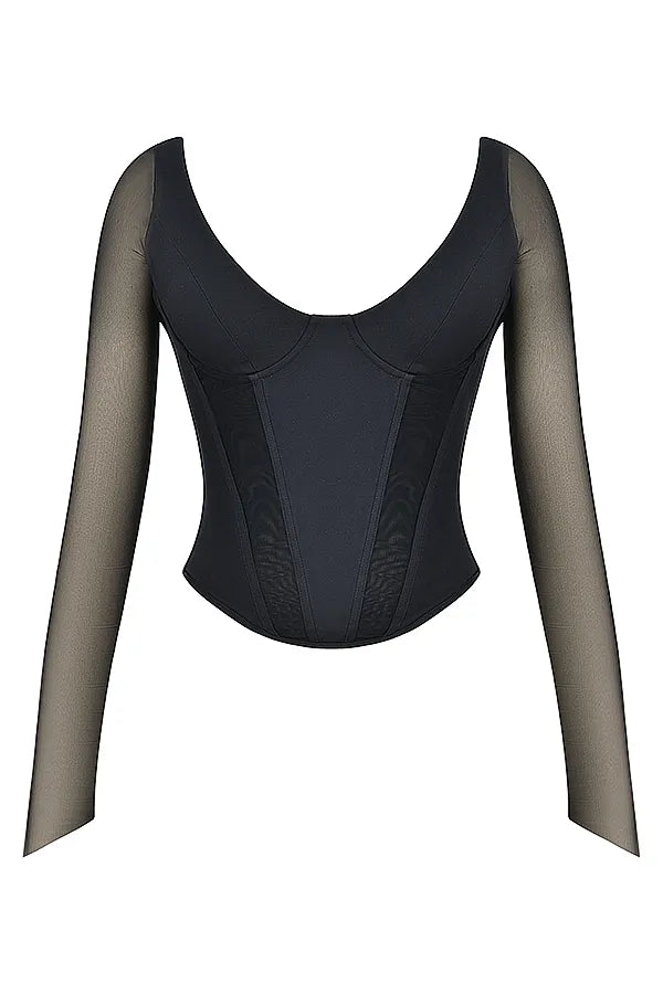 Araminta Black Long Sleeve Corset