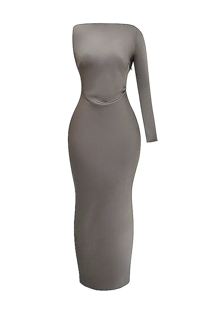 Catiana Smoke One Sleeve Maxi Dress