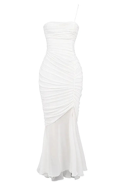 Pearla Ivory Ruched Maxi Dress