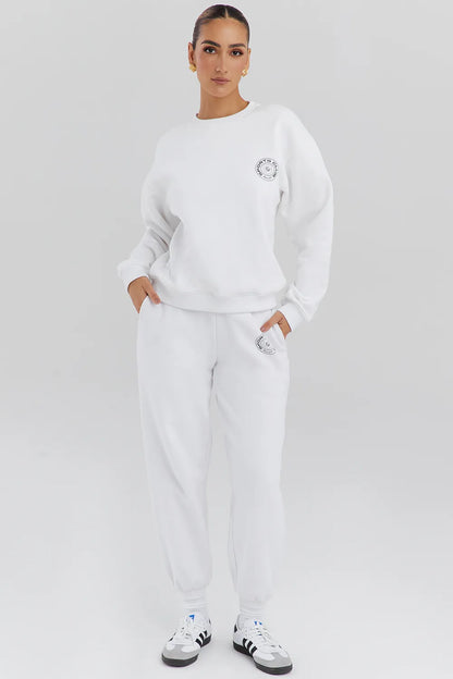 Haze White Crew Neck Sweatshirt