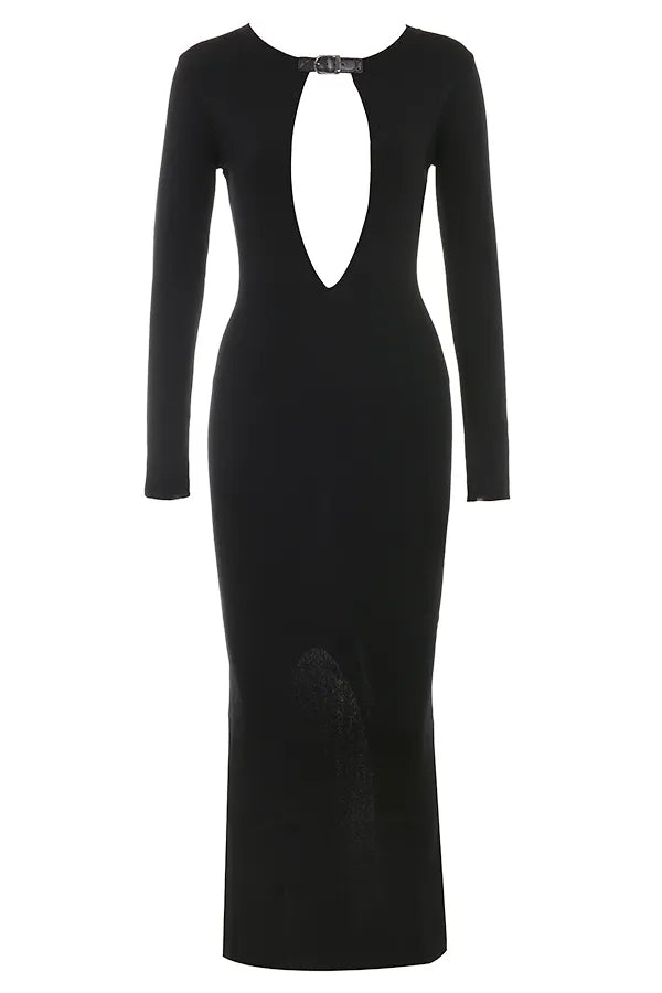 Keeya Black Knit Maxi Dress