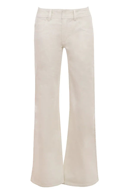 Marli Ivory Wide Leg Flared Jeans
