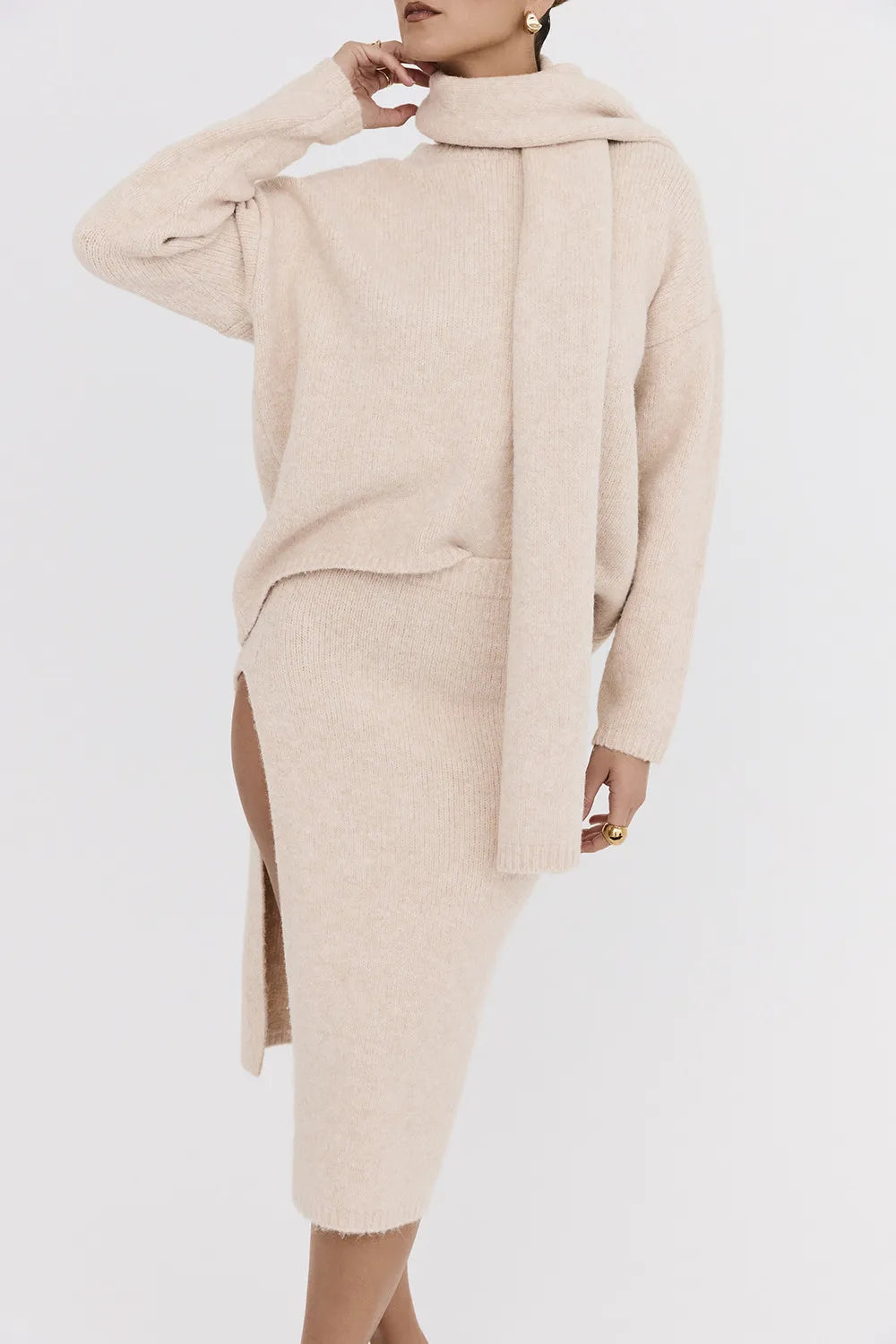 Mistress Rocks Cream Eyelash Knit Oversized Sweater - SALE
