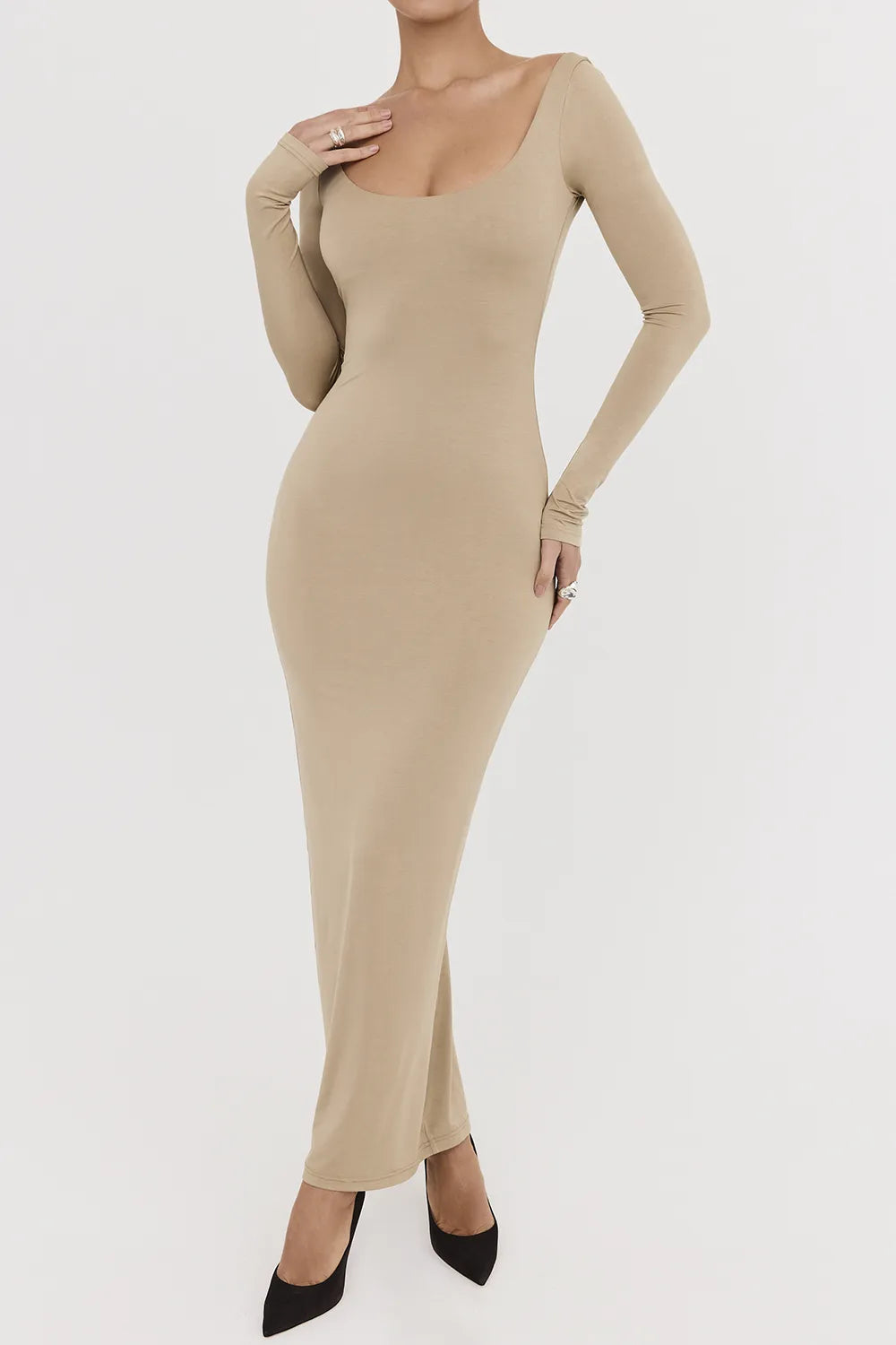 Mistress Rocks Camel Open Back Maxi Dress - SALE