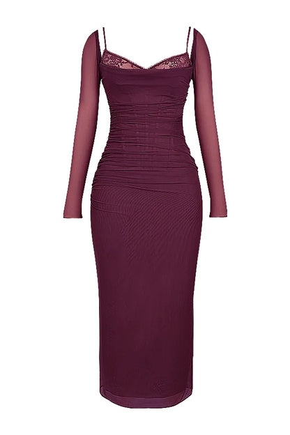 Katarina Wine Maxi Dress