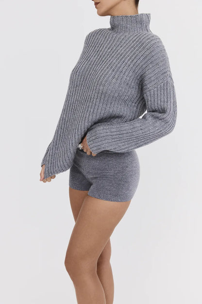 Mistress Rocks Slate Chunky Knit Oversized Sweater - SALE
