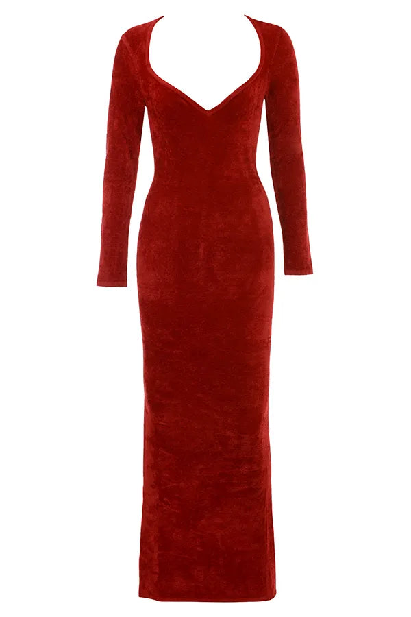 Aria Scarlet Chenille Sweetheart Dress