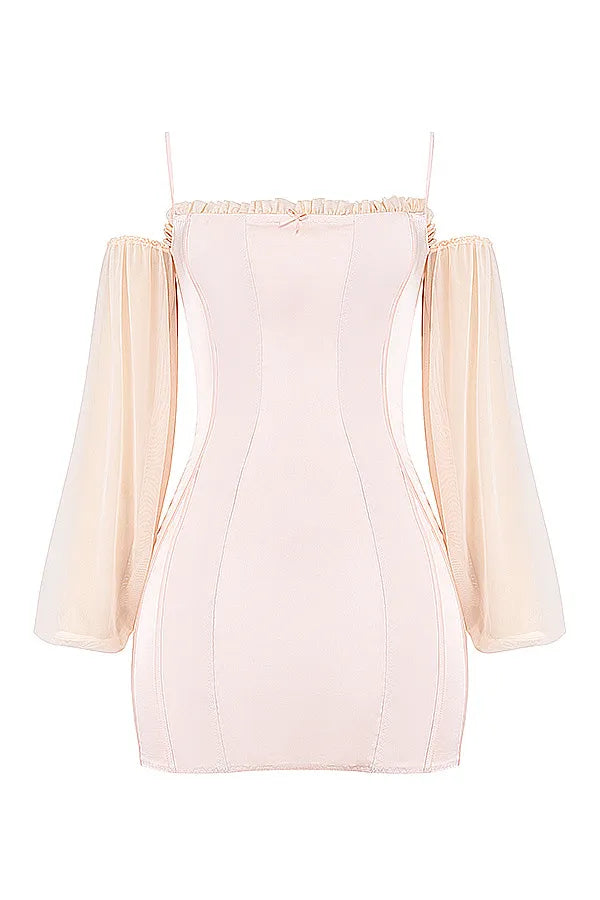 Mistress Rocks Peach Off Shoulder Mini Dress - SALE