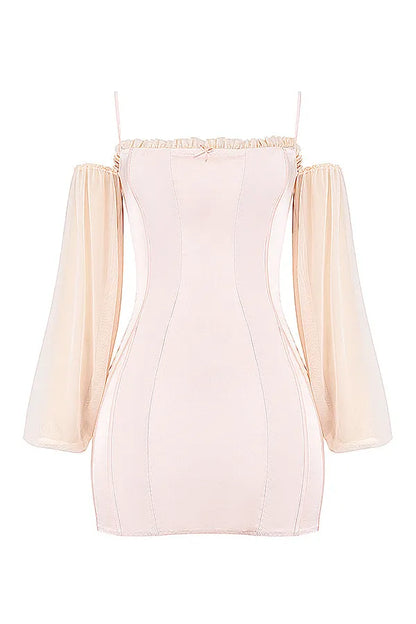 Mistress Rocks Peach Off Shoulder Mini Dress - SALE