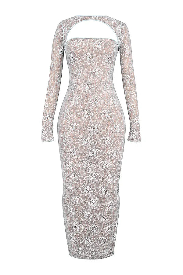 Mistress Rocks Baby Blue Lace Maxi Dress - SALE