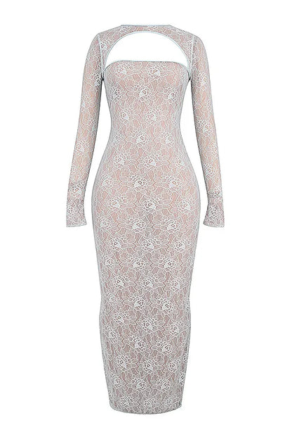 Mistress Rocks Baby Blue Lace Maxi Dress - SALE