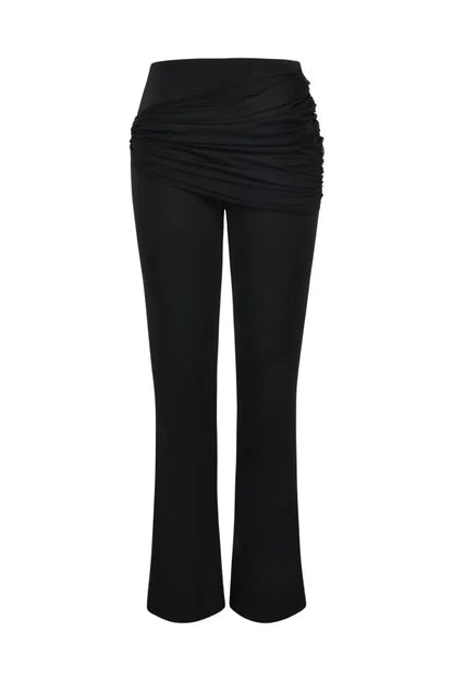 Mistress Rocks Black Draped Panel Trousers - SALE