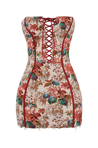 Mistress Rocks Tapestry Jacquard Strapless Dress - SALE