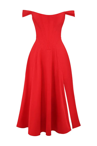 Saira Scarlet Midi Sundress