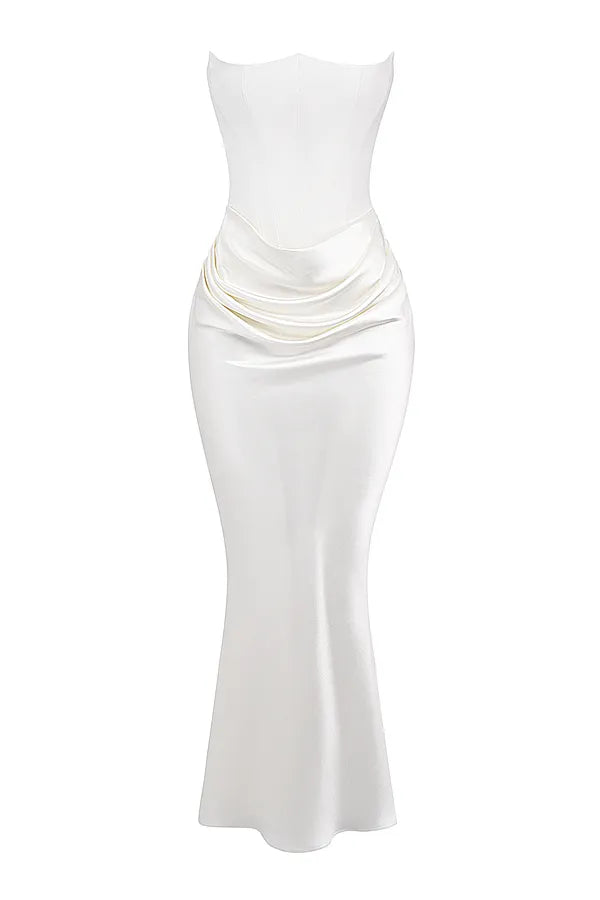Persephone Ivory Strapless Corset Dress