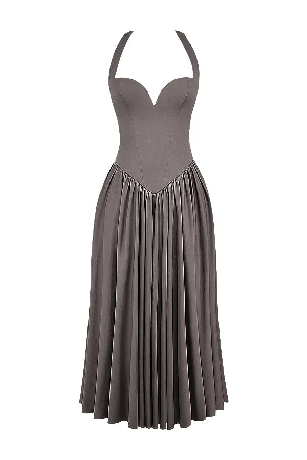 Coquette Smoke Halter Midi Dress