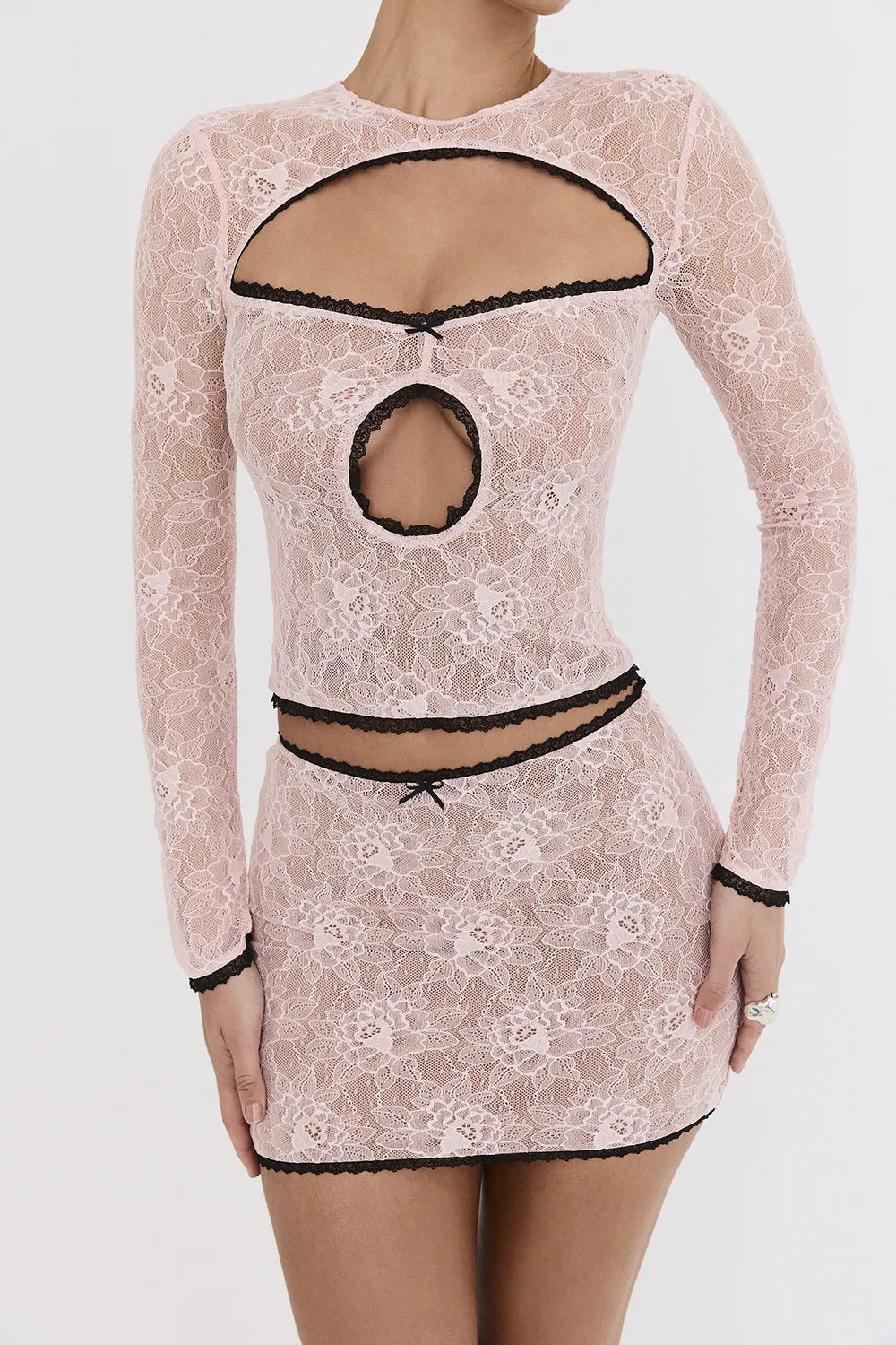 Mistress Rocks Peony Lace Cutout Top - SALE