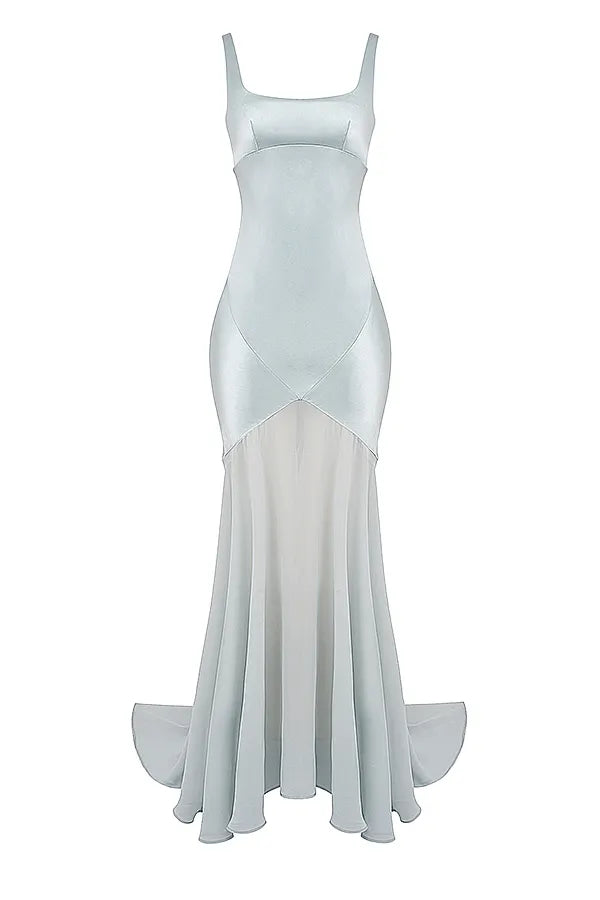 Vittoria Pistachio Chiffon Floor Length Gown