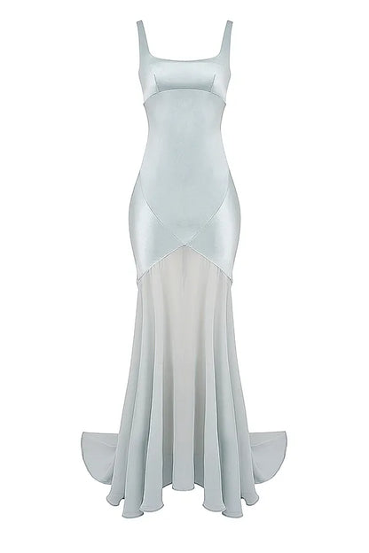 Vittoria Pistachio Chiffon Floor Length Gown