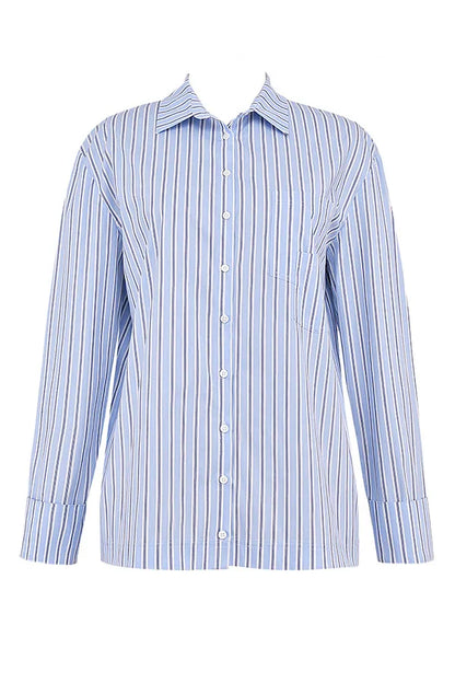 Mistress Rocks Blue Striped Boxy Shirt - SALE