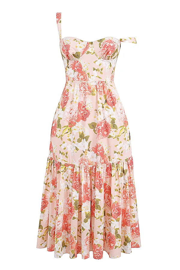 Elia Pink Peony Print Cotton Midi Sundress