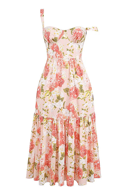 Elia Pink Peony Print Cotton Midi Sundress