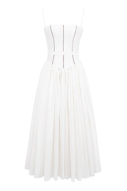 Ysabella White Cotton Maxi Sundress