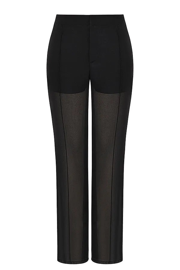 Mistress Rocks Black Sheer Trousers - SALE