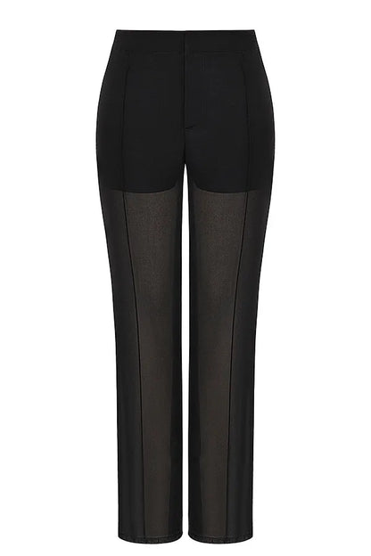 Mistress Rocks Black Sheer Trousers - SALE