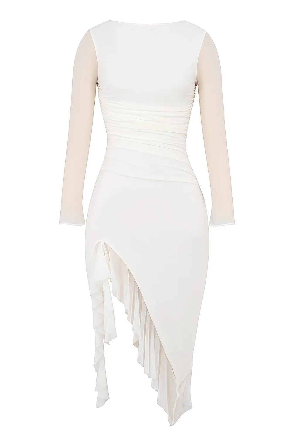 Mistress Rocks Ivory Ruffle Midi Dress - SALE
